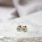 Aretes en oro de 18K con diamantes y esmeraldas#11