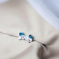 Aretes en oro blanco con aguamarinas y diamantes#16