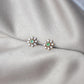 Aretes de flor con diamantes y esmeralda #17