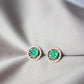 Aretes circulares en oro de 18K con diamantes y esmeraldas#14
