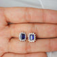 Aretes con diamantes y zafiros en oro blanco#18
