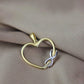 Dije de corazón con detalle en oro blanco #21