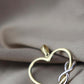 Dije de corazón con detalle en oro blanco #21