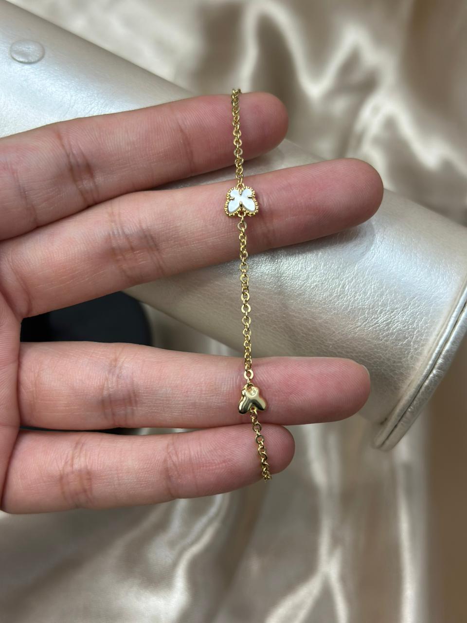 Tobillera mariposa nacar 18k #A31